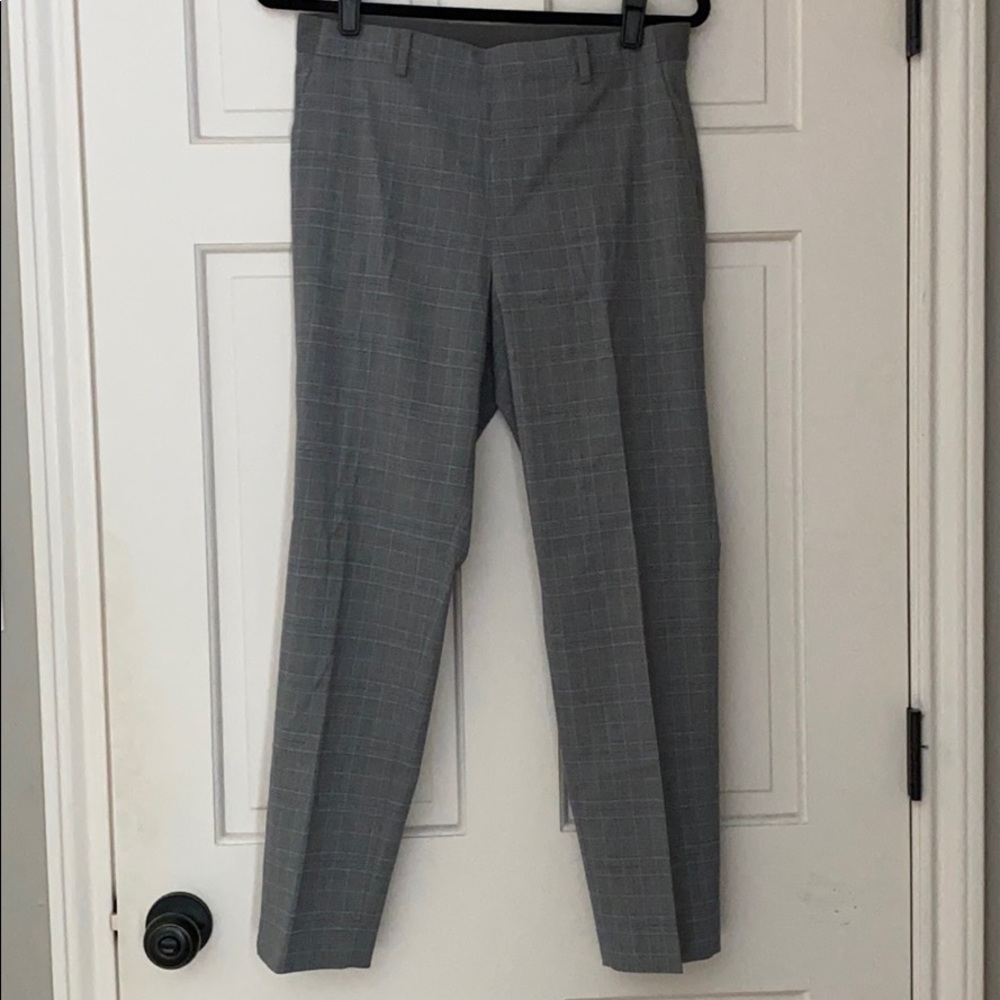 Uniqlo Dress Pants Stretchy Legging Size Large Grey Herringbone Skinny